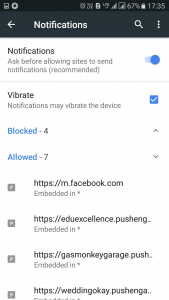 Remove Push Notification from Mobile Chrome Browser
