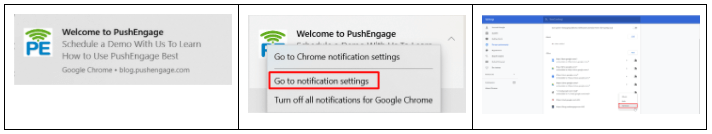 how to unsubscribe from web push notification chrome-windows10