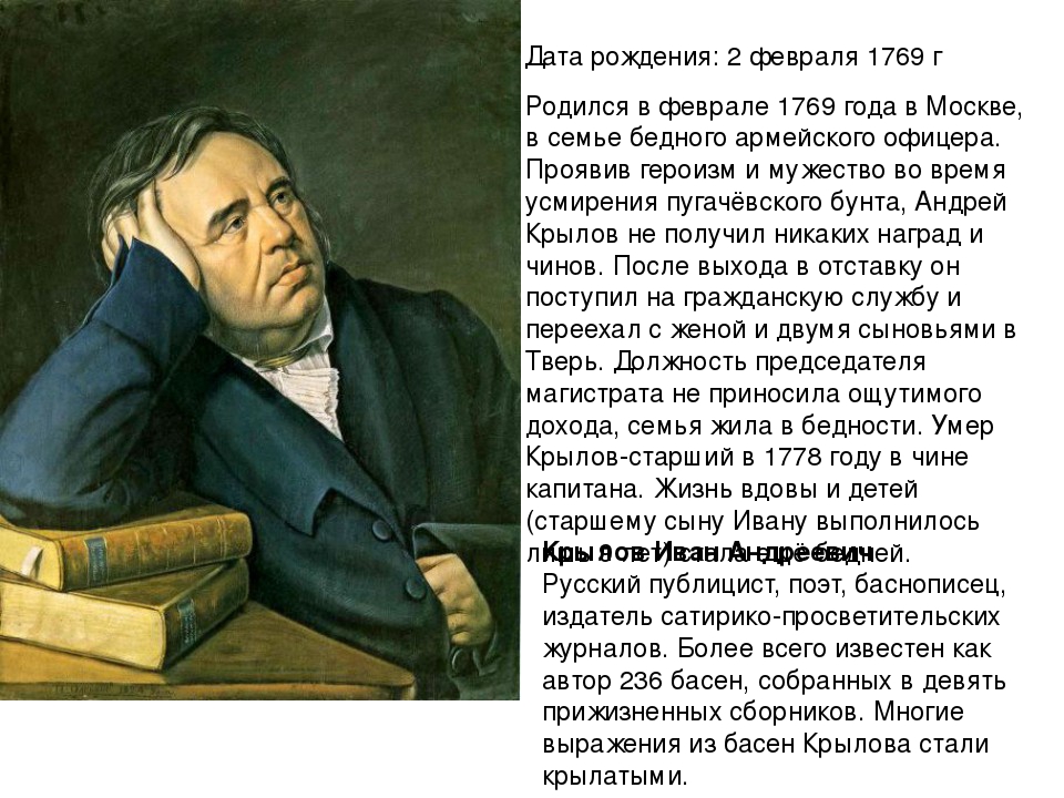 Русский писатель крылова