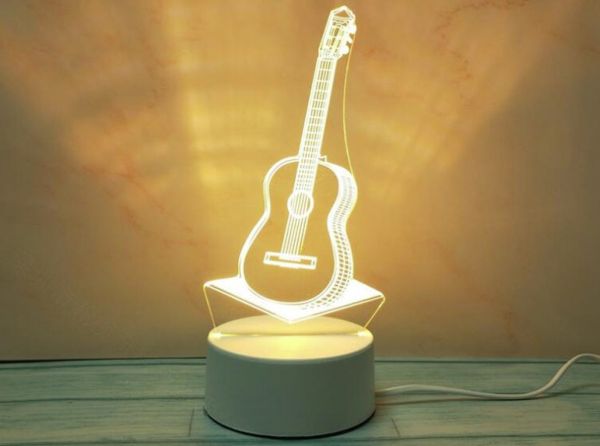 светодиодный 3Д светильник гитара