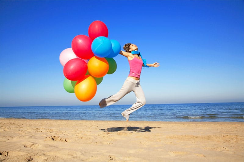 Girl with balloons