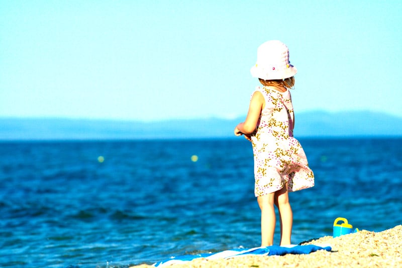 Girl at the sea shore