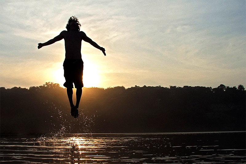 Guy rising from sea