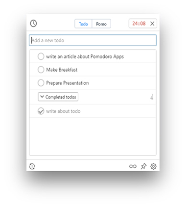 Integrating the pomodoro timer with the To-Do list.