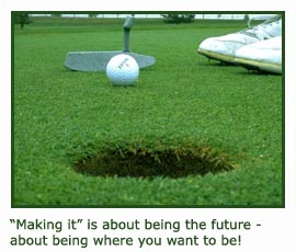 Inspirational quotes for athletes - concentration on putting that golf ball in the hole.